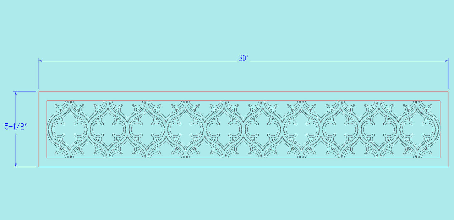 CUSTOM260806 21 PCS of PNL-45 Double-face Carved Gothic Birchwood Panel, 30"x5-1/2"x1-1/8", Unfinished