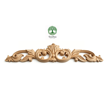 Elegant Acanthus Carved Wood Applique, Available from 12-1/4" to 24-1/2" Wide, Single