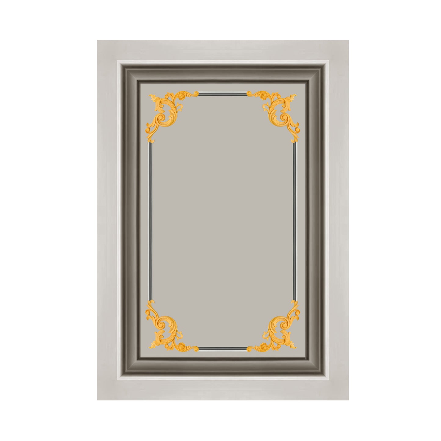 PAIR of Wood Carved Scrolled Leaf & Rose Corner Appliques for Panel, Available in 3 Sizes