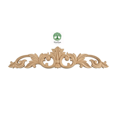 Elegant Acanthus Carved Wood Applique, Available from 12-1/4" to 24-1/2" Wide, Single