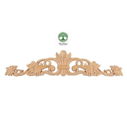 Vivid Grapevine Carved Wood Onlay, Furniture Applique, Available from 12-1/4" to 24-1/2" Wide, Single
