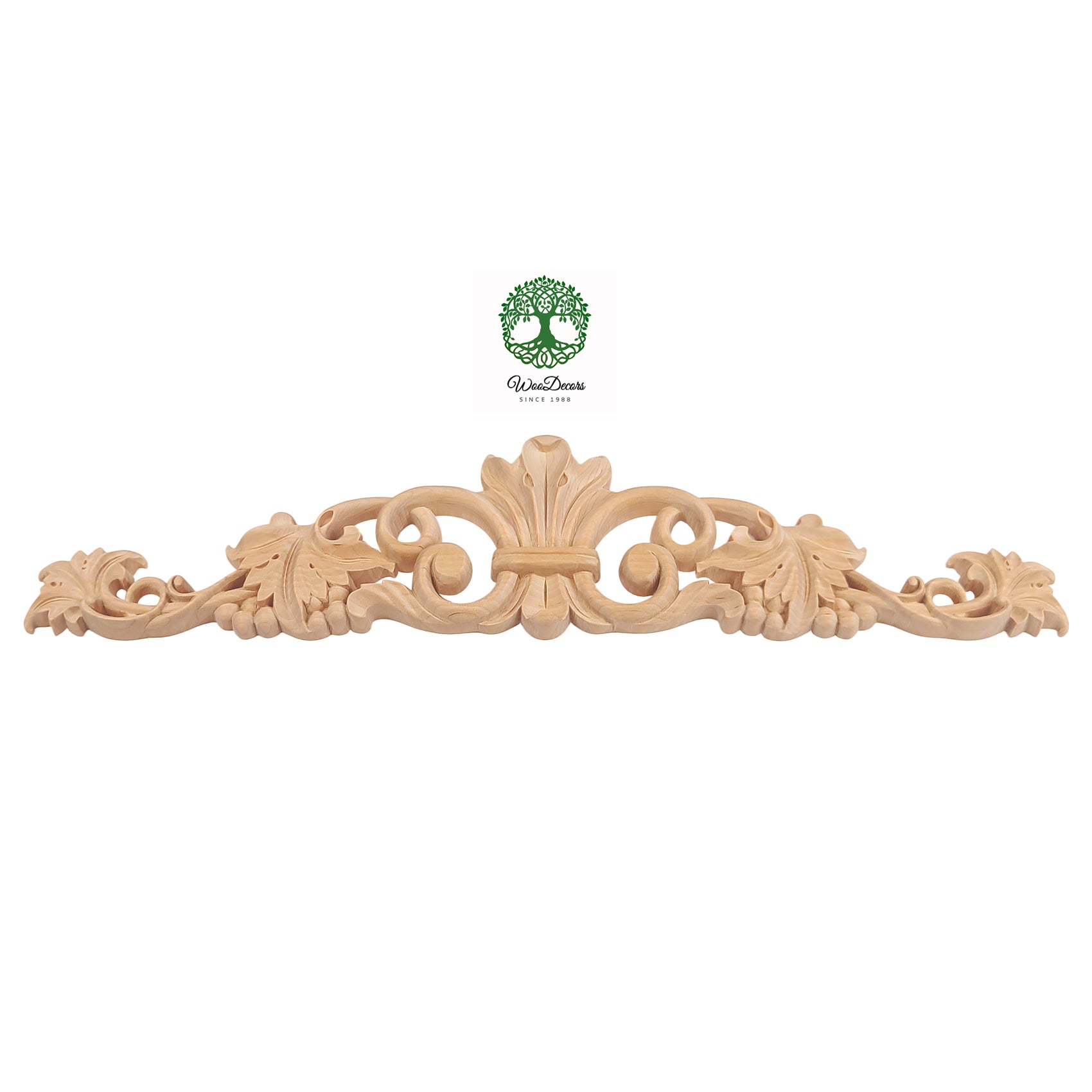 Vivid Grapevine Carved Wood Onlay, Furniture Applique, Available from 12-1/4