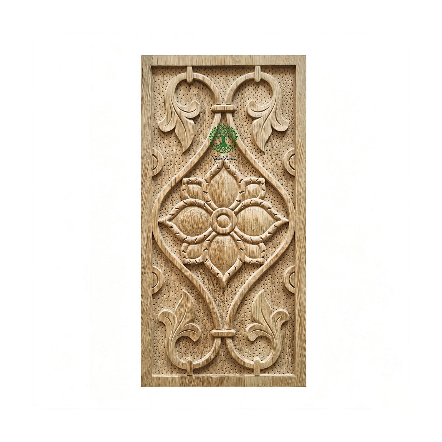 PNL-47 Vintage Vine Leaf Carved Wood Panel, 2 Sizes Available