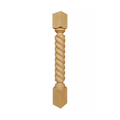 PAIR of CLM-09 Traditional Rope Carved 36"H Wood Posts