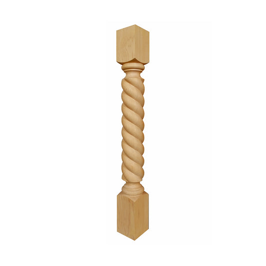PAIR of CLM-09 Traditional Rope Carved 36"H Wood Posts