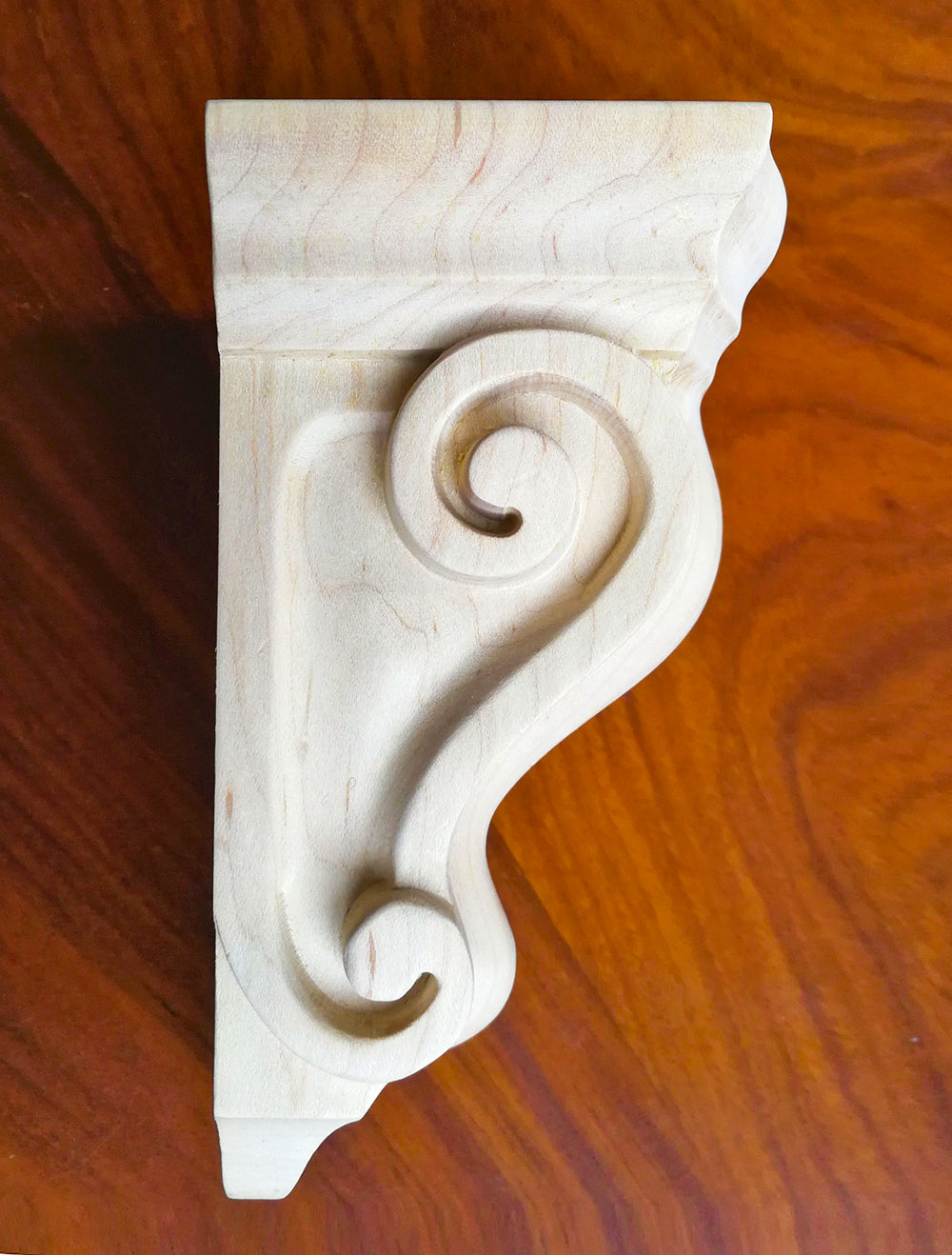 PAIR of Traditional Plain Smooth Wood Carved Corbels, Available from 6-5/8