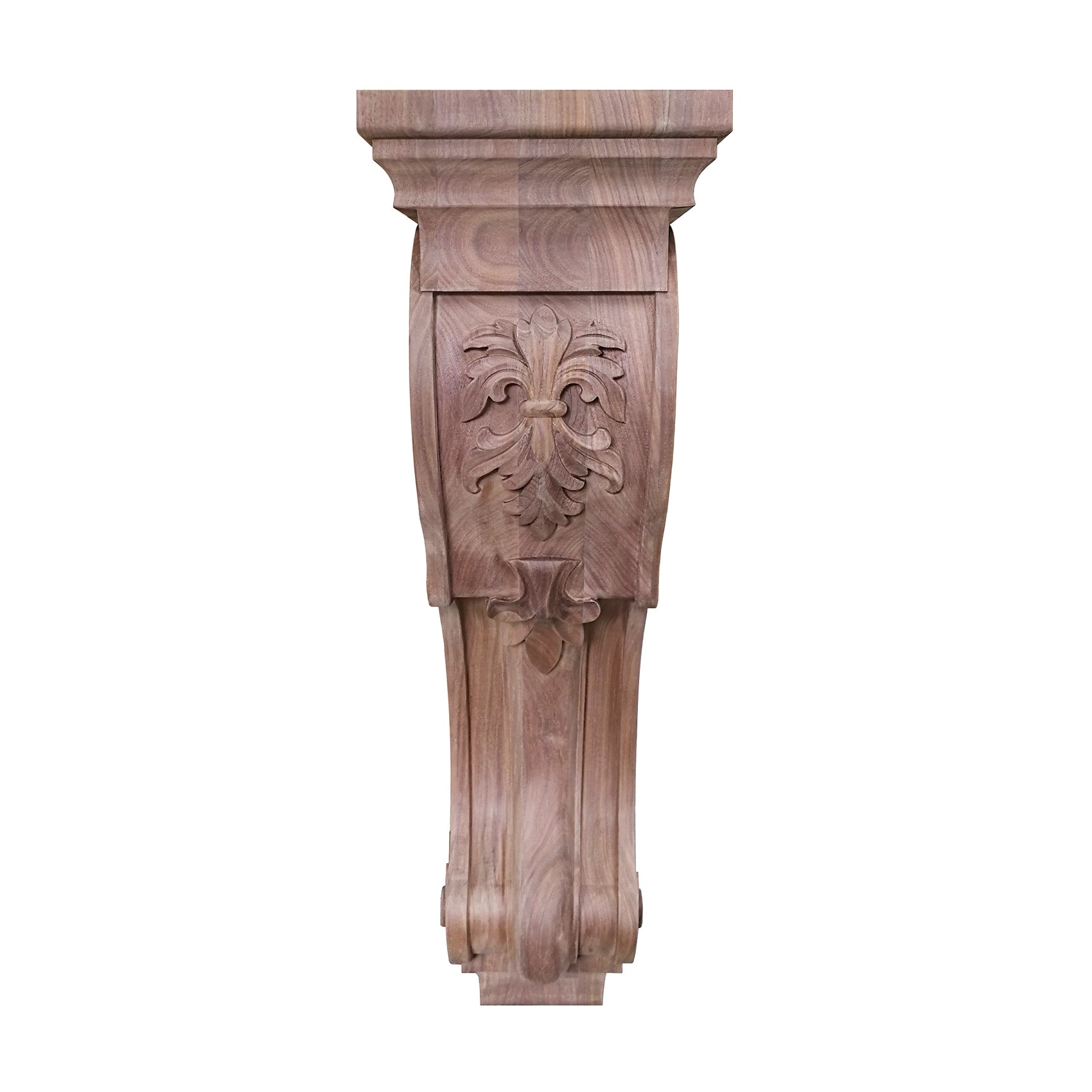 PAIR of Vivid Leaves Carved Wood Corbels, Availabale in 13