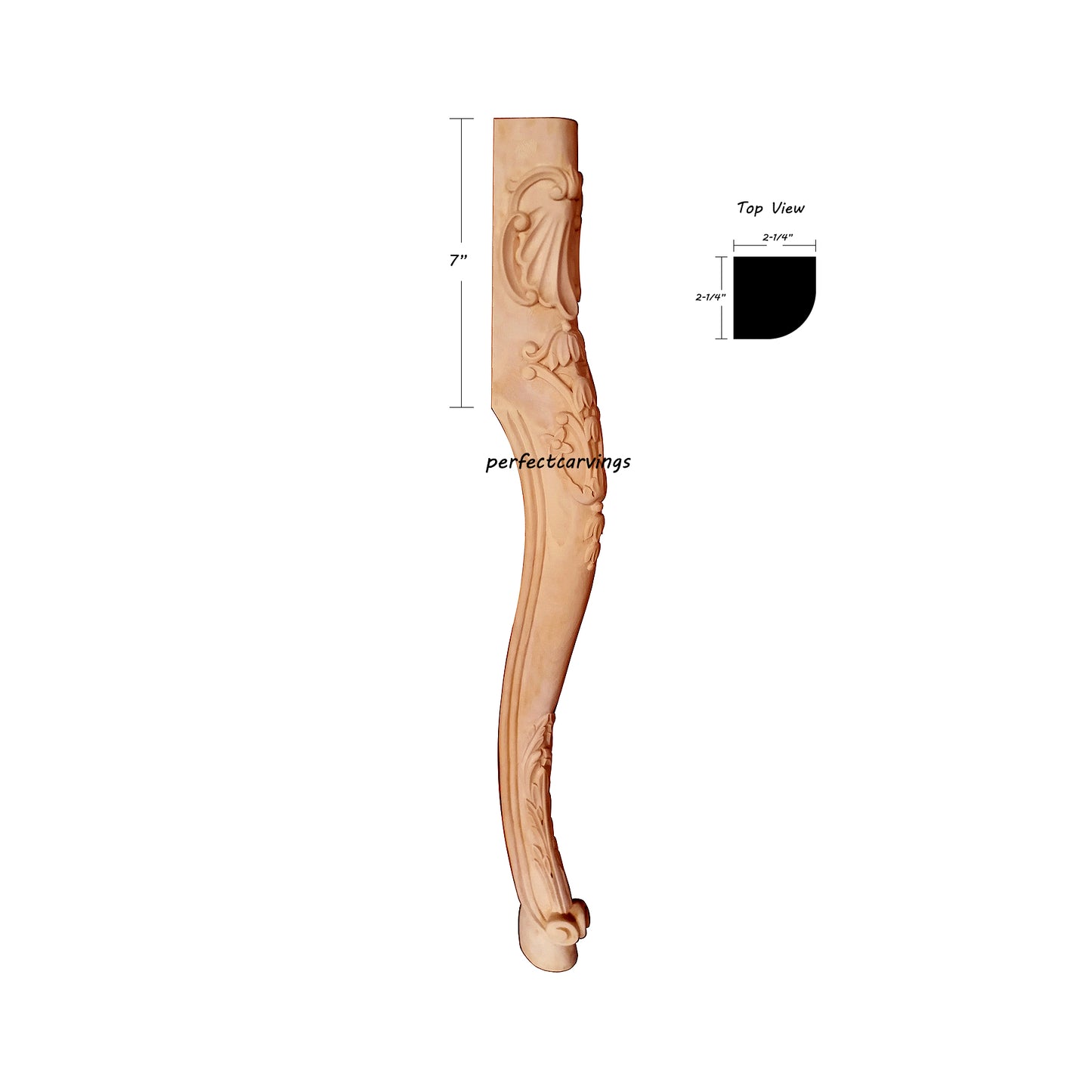 PAIR of French Style Shell & Floral Carved 28-3/4" High Desk Table Legs, Furniture Legs