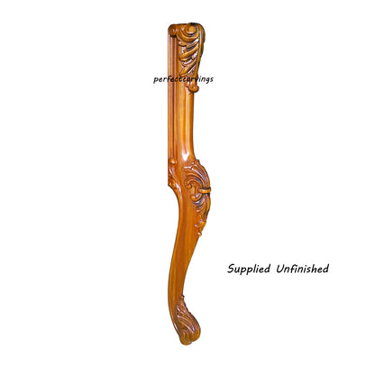 PAIR of Elegant Acanthus Carved 31"High Legs for Desk, Table and Furniture, Unfinished