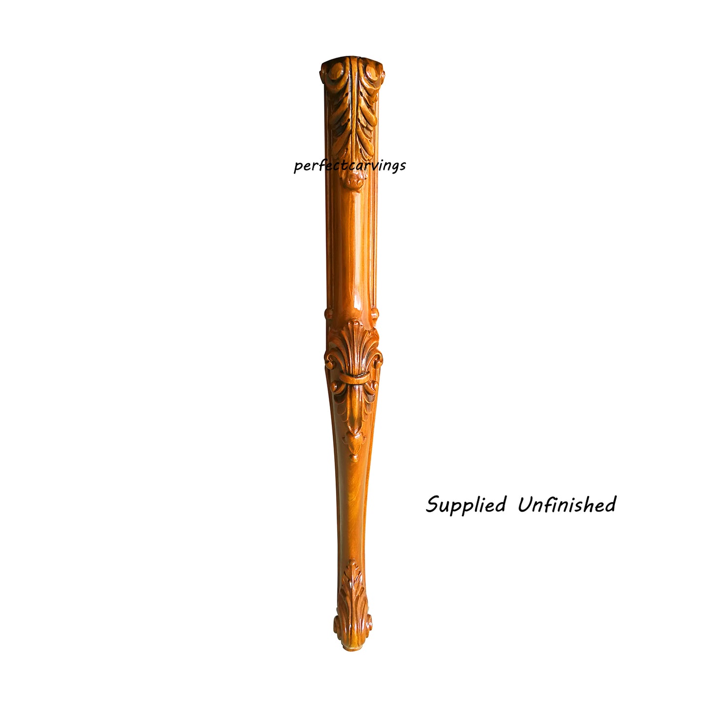 PAIR of Elegant Acanthus Carved 31"High Legs for Desk, Table and Furniture, Unfinished