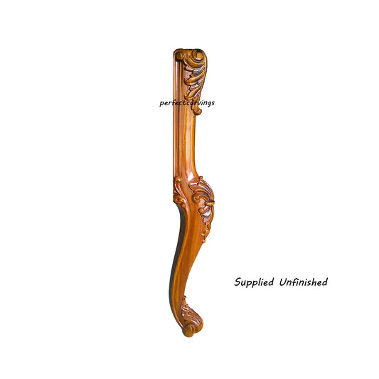PAIR of Elegant Acanthus Carved 31"High Legs for Desk, Table and Furniture, Unfinished
