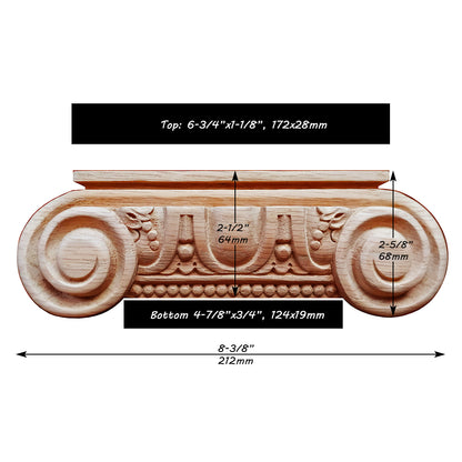 PAIR of Roman Ionic Pilaster Capitals for 4-7/8" & 3-5/8" Wide Pilasters