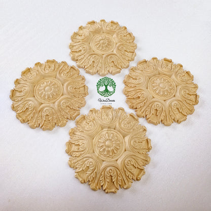 Delicate Acanthus Scroll Carved Deep Relief 10" Ceiling Rosettes