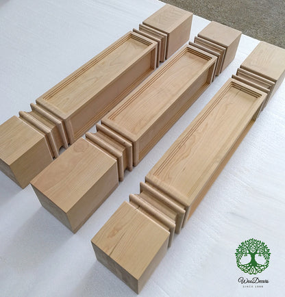 PAIR of CLM-14 Wood Carved Mission 35-1/2"High Square Posts, Island Posts