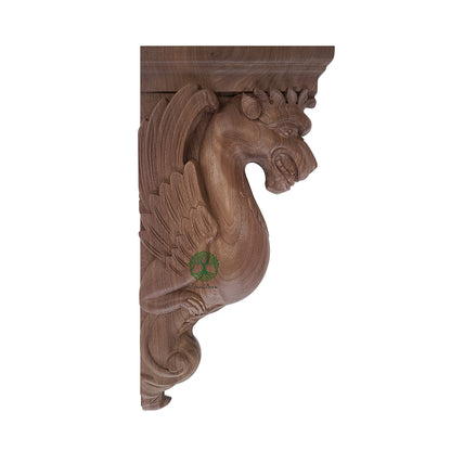 PAIR of Wood Carved Griffin Corbels, Unfinished, Available in 3 Sizes