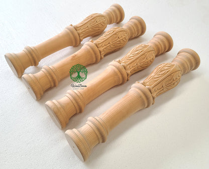 CUSTOM230521  26"High Acanthus Carved Full-round Wood Legs Posts, SOLD
