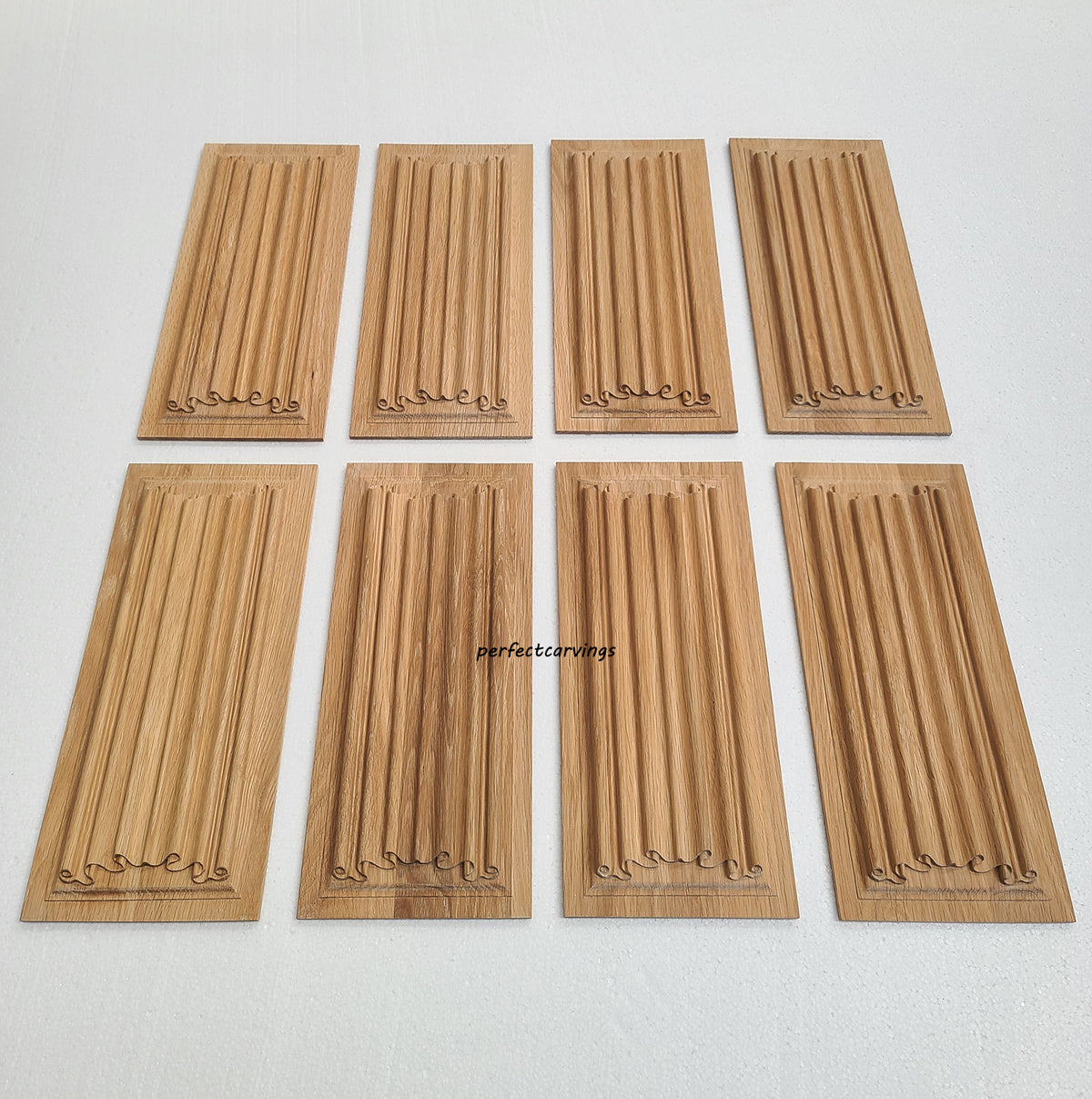 PAIR of PNL-13 Linenfold Carved Panels, 9-1/2