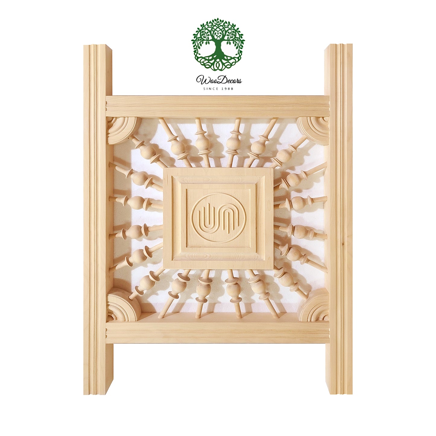 CUSTOM220828-Part 2,  Newel Posts and Decorative Connection Panel for Stair Landing, SOLD