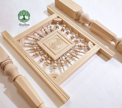 CUSTOM220828-Part 2,  Newel Posts and Decorative Connection Panel for Stair Landing, SOLD