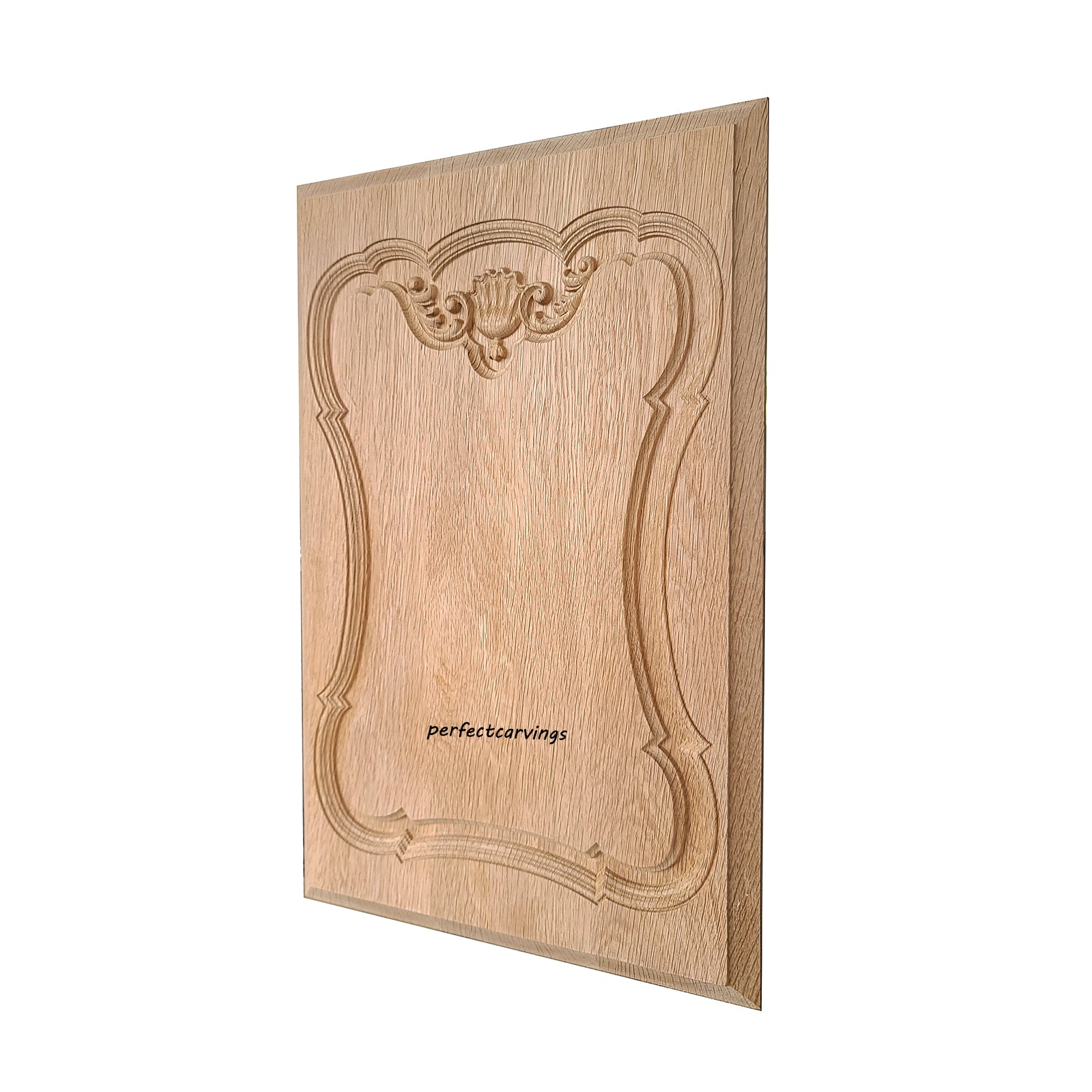 PAIR of PNL-28  Shell Scroll with Delicate Lines Carved Wood Panels, 13-1/2