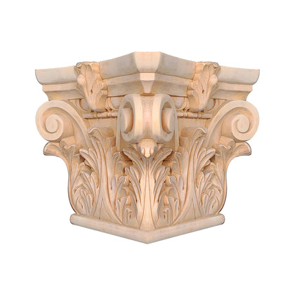 Wood Carved Acanthus Capitals for 4", 5" & 6-1/4" Square Columns, Hollow, Single