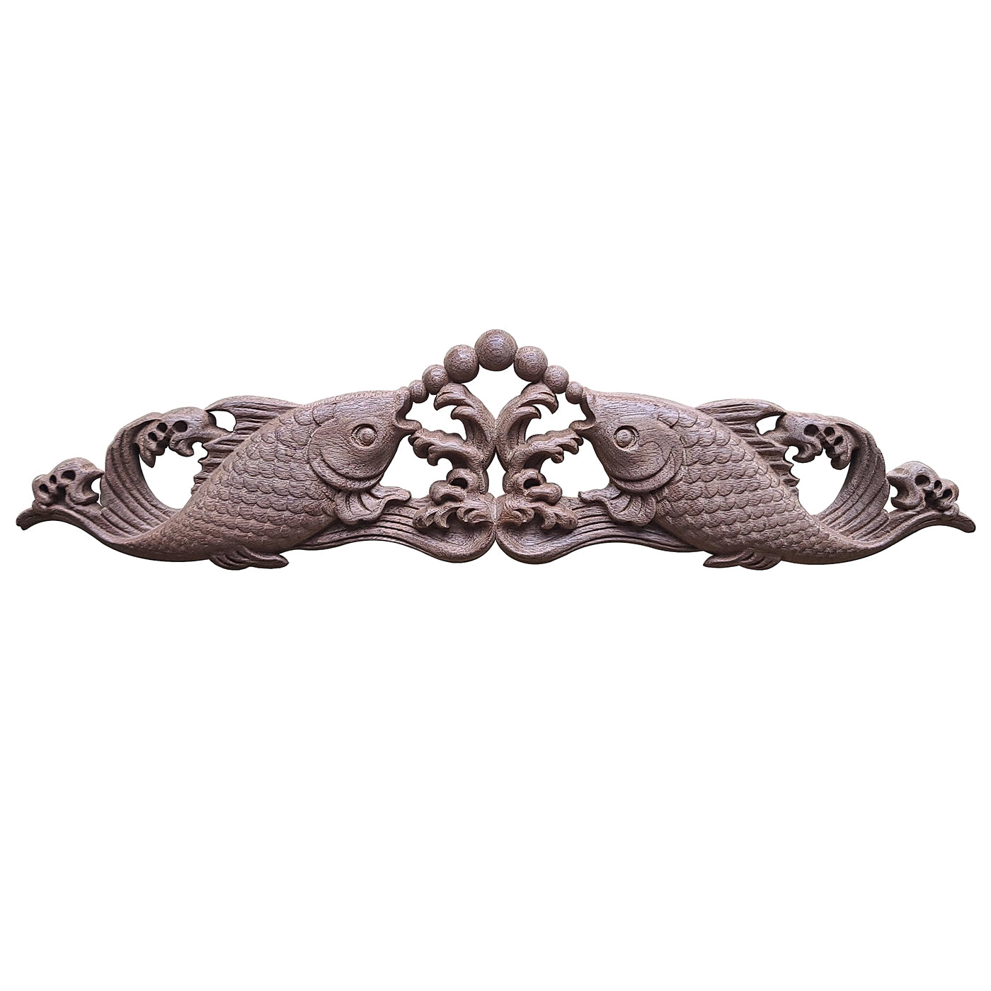 Lovely Bubbling Fish Carved Wood Applique, Available from 12" to 23" Wide, Single