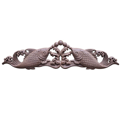Lovely Bubbling Fish Carved Wood Applique, Available from 12" to 23" Wide, Single