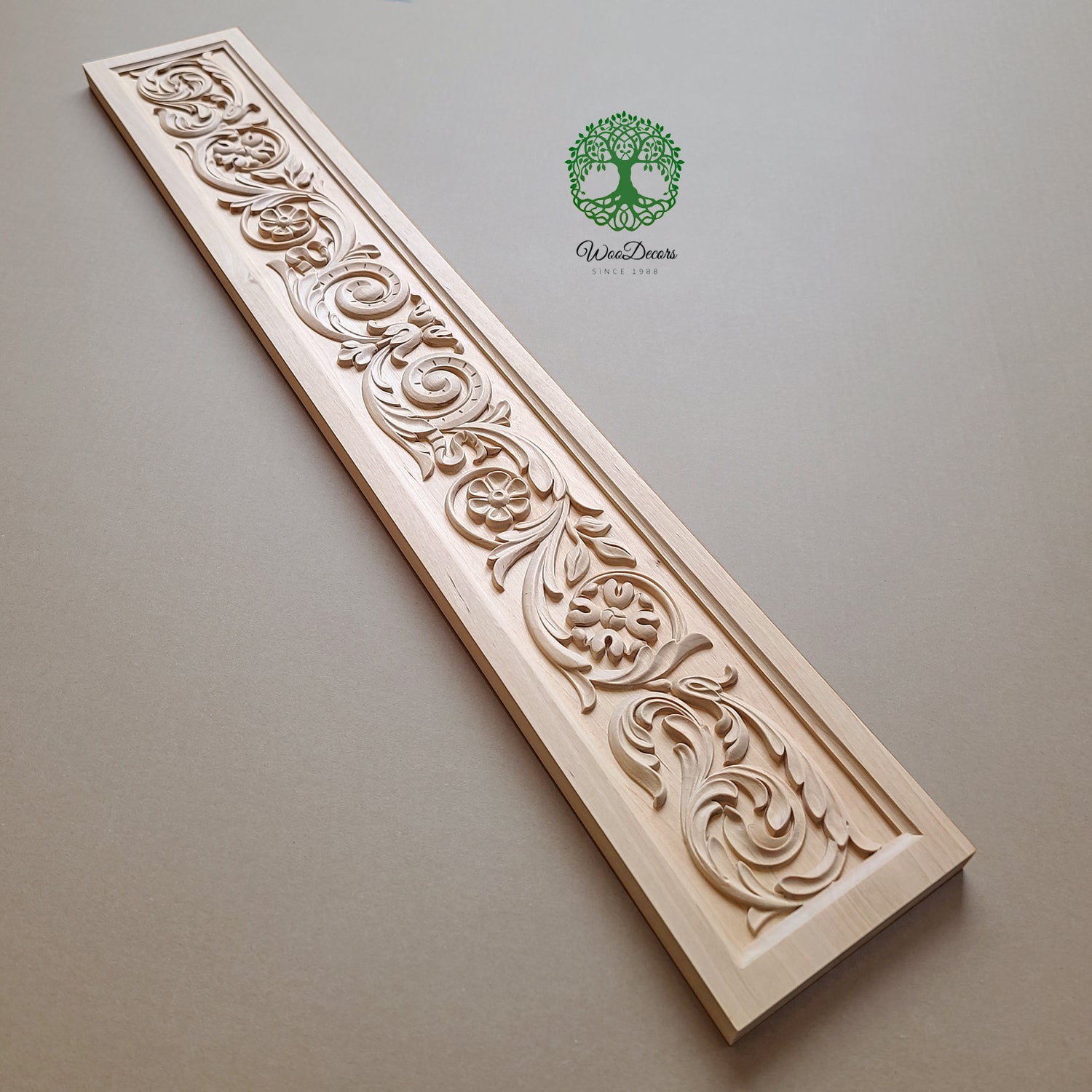 HPNL-14 Floral Vine Carved Wood Panel, 38