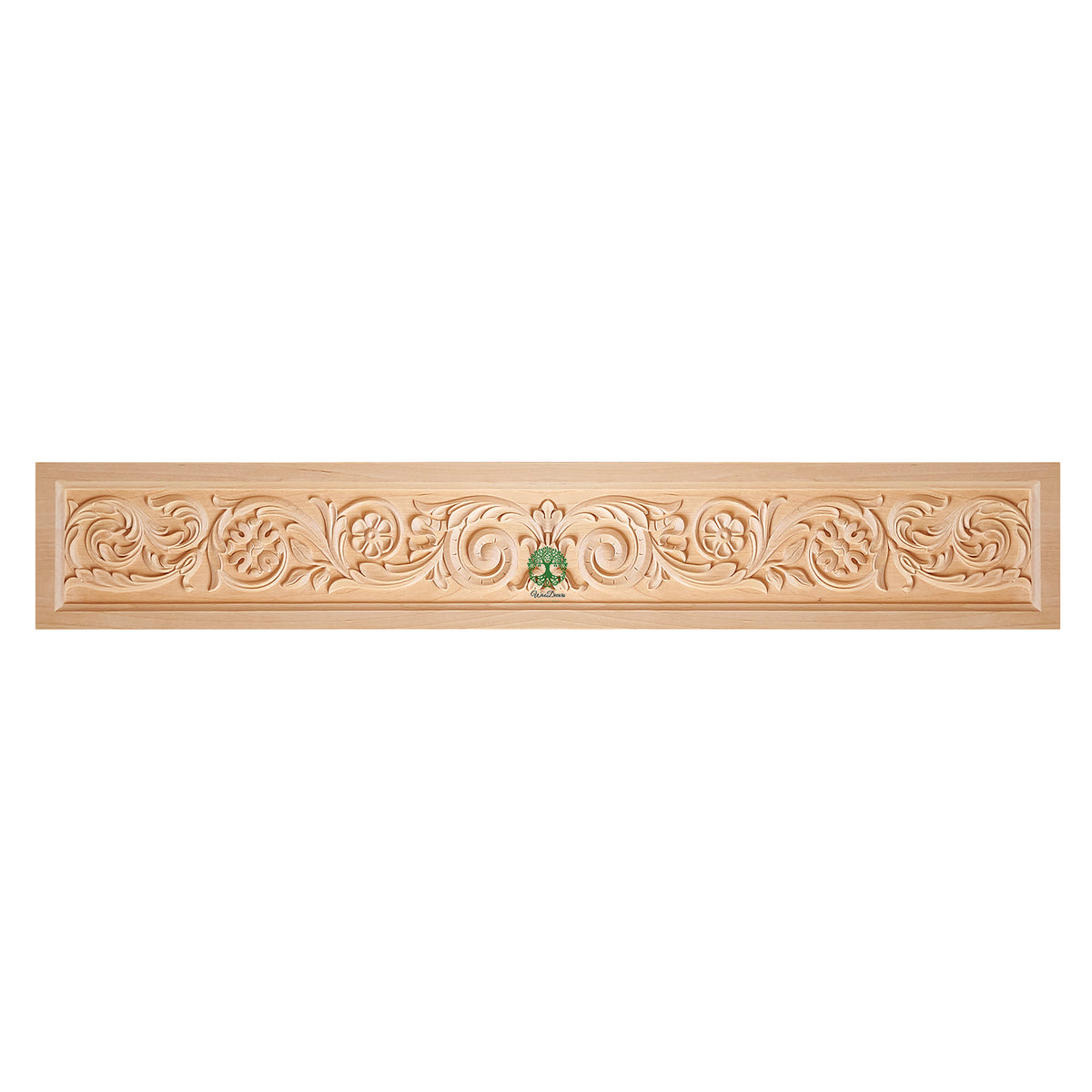HPNL-14 Floral Vine Carved Wood Panel, 38"Wx6"H, Single, Unfinished