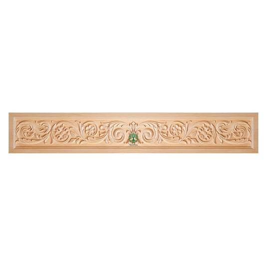 HPNL-14 Floral Vine Carved Wood Panel, 38"Wx6"H, Single, Unfinished