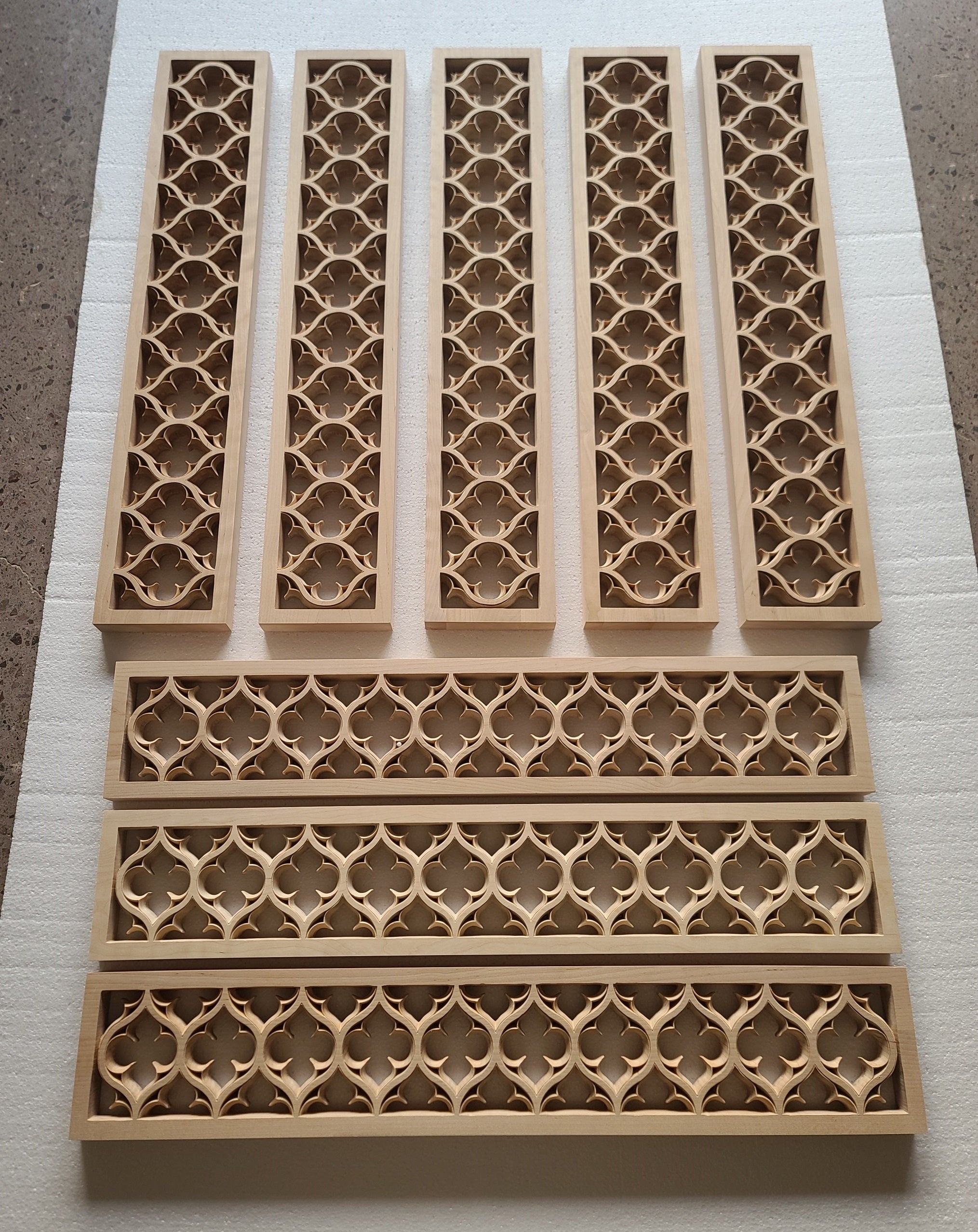 CUSTOM260806 21 PCS of PNL-45 Double-face Carved Gothic Birchwood Panel, 30