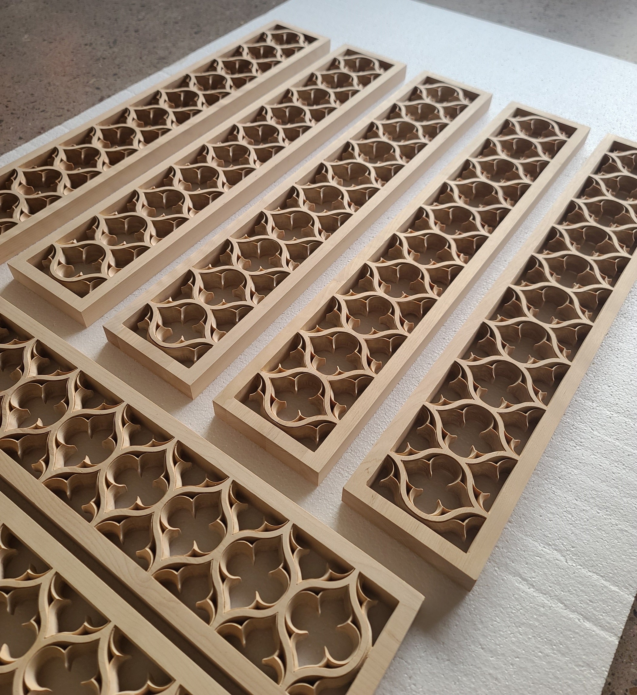 CUSTOM260806 21 PCS of PNL-45 Double-face Carved Gothic Birchwood Panel, 30
