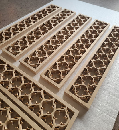 CUSTOM260806 21 PCS of PNL-45 Double-face Carved Gothic Birchwood Panel, 30"x5-1/2"x1-1/8", Unfinished
