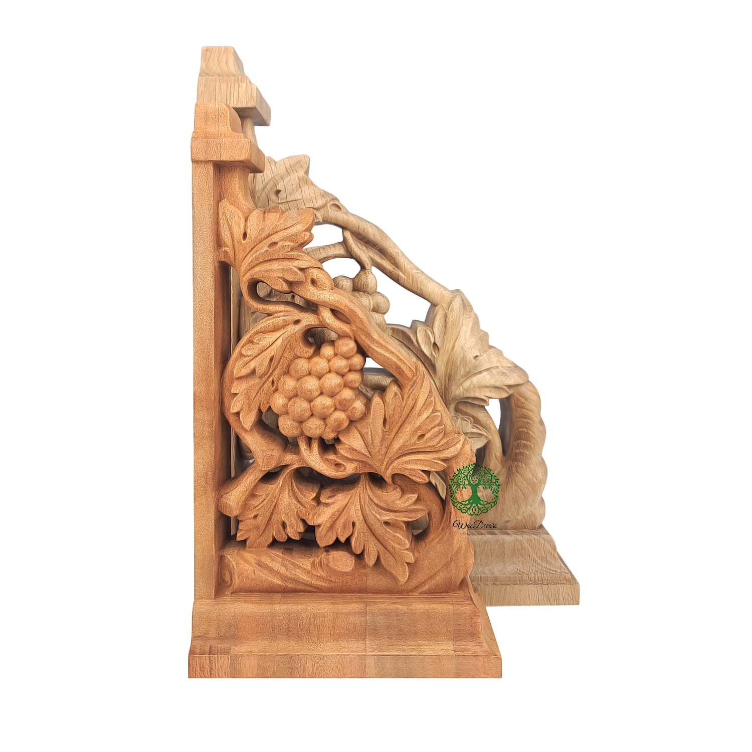 PAIR of Vintage Grapevine Carved Look-through Bracket Corbels, Available in 9”, 12