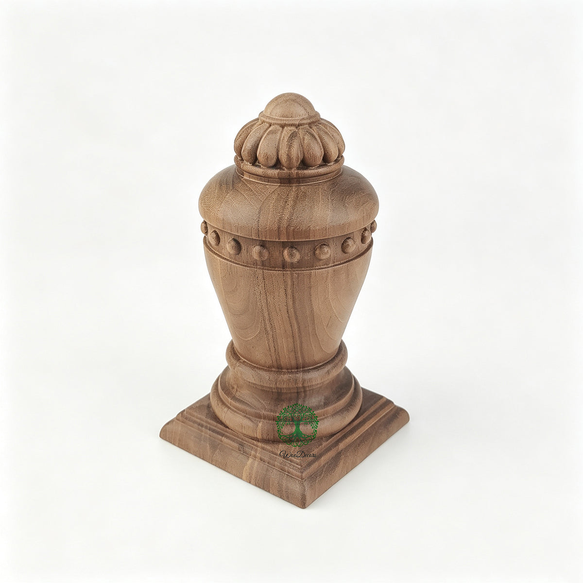 FNL-24 Colonial Stair Newel Pos Cap, Square-bottom Wood Carved Finial, Single