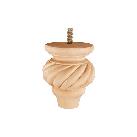 PAIR of Wood Carved Rope Feet for Cabinet, Chest, and Sofa, Furniture Legs