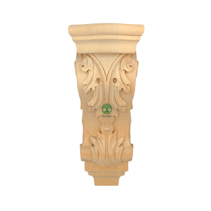 PAIR of Beautiful Acanthus Carved Wood Corbels, Available in 12-1/4" & 14" High