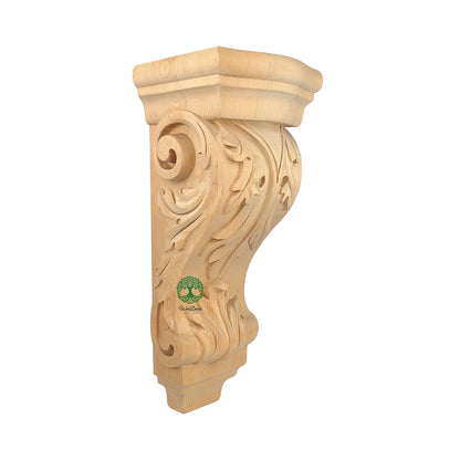 PAIR of Beautiful Acanthus Carved Wood Corbels, Available in 12-1/4" & 14" High