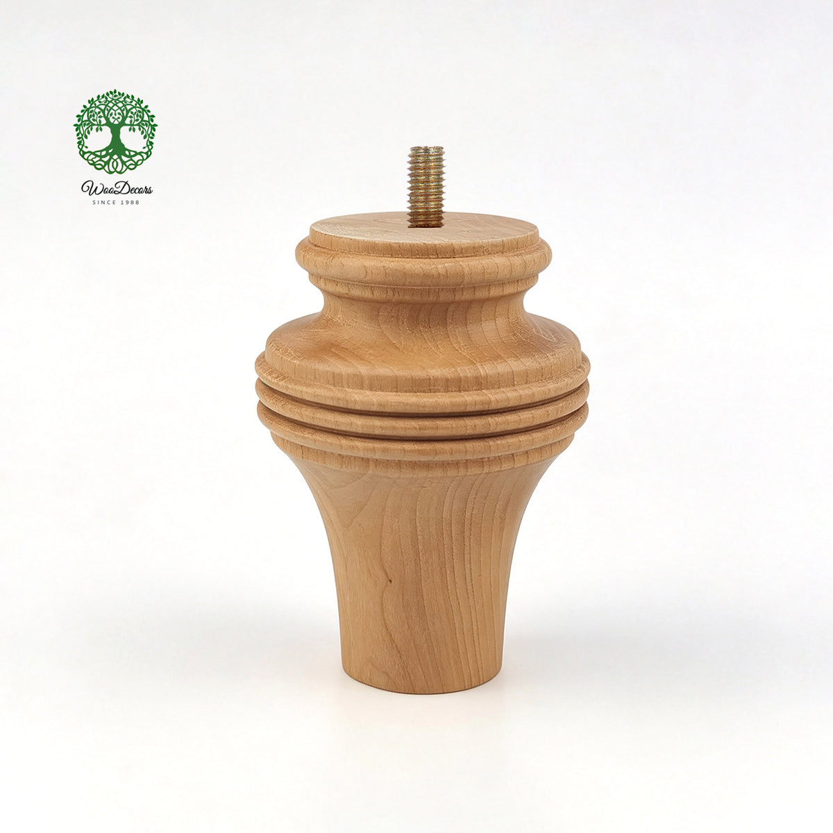 PAIR of Hardwood Furniture Bun Feet, Cabinet Feet and Sofa Legs, Replacement Legs, Wood Turning Bun Feet Pattern C
