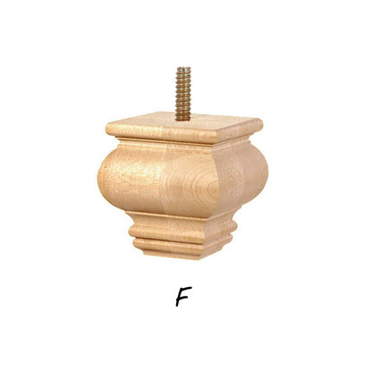 PAIR of Hardwood Furniture Square Bun Feet for Cabinet Chest and Sofa, Replacement Bun Feet, Sofa Legs, Pattern F