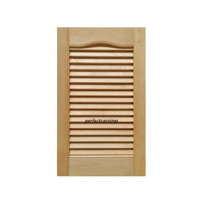 PAIR of CBD-28 Louvered Style Solid Wood Cabinet Doors, 13"Wx22"H, Unfinished
