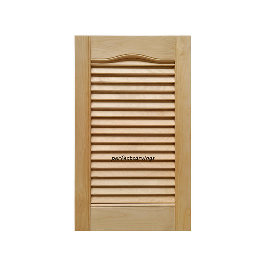 PAIR of CBD-28 Louvered Style Solid Wood Cabinet Doors, 13"Wx22"H, Unfinished