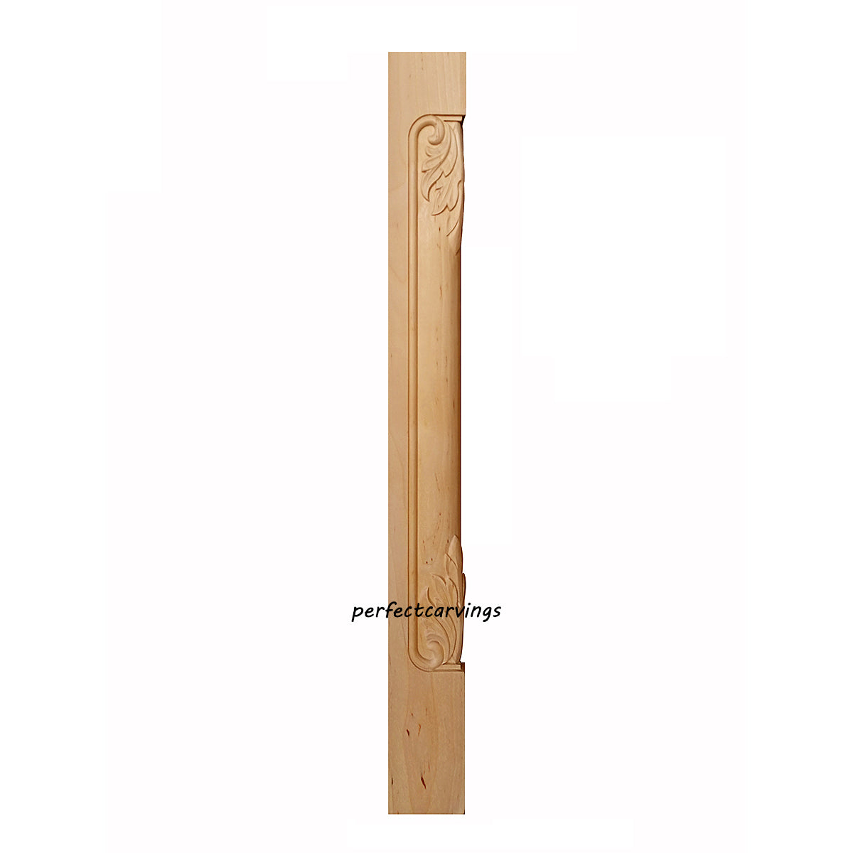 PAIR of Traditional Acanthus Carved 34-1/2"H Wood Corner Posts