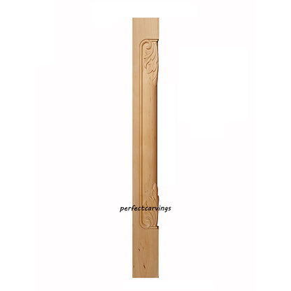 PAIR of Traditional Acanthus Carved 34-1/2"H Wood Corner Posts