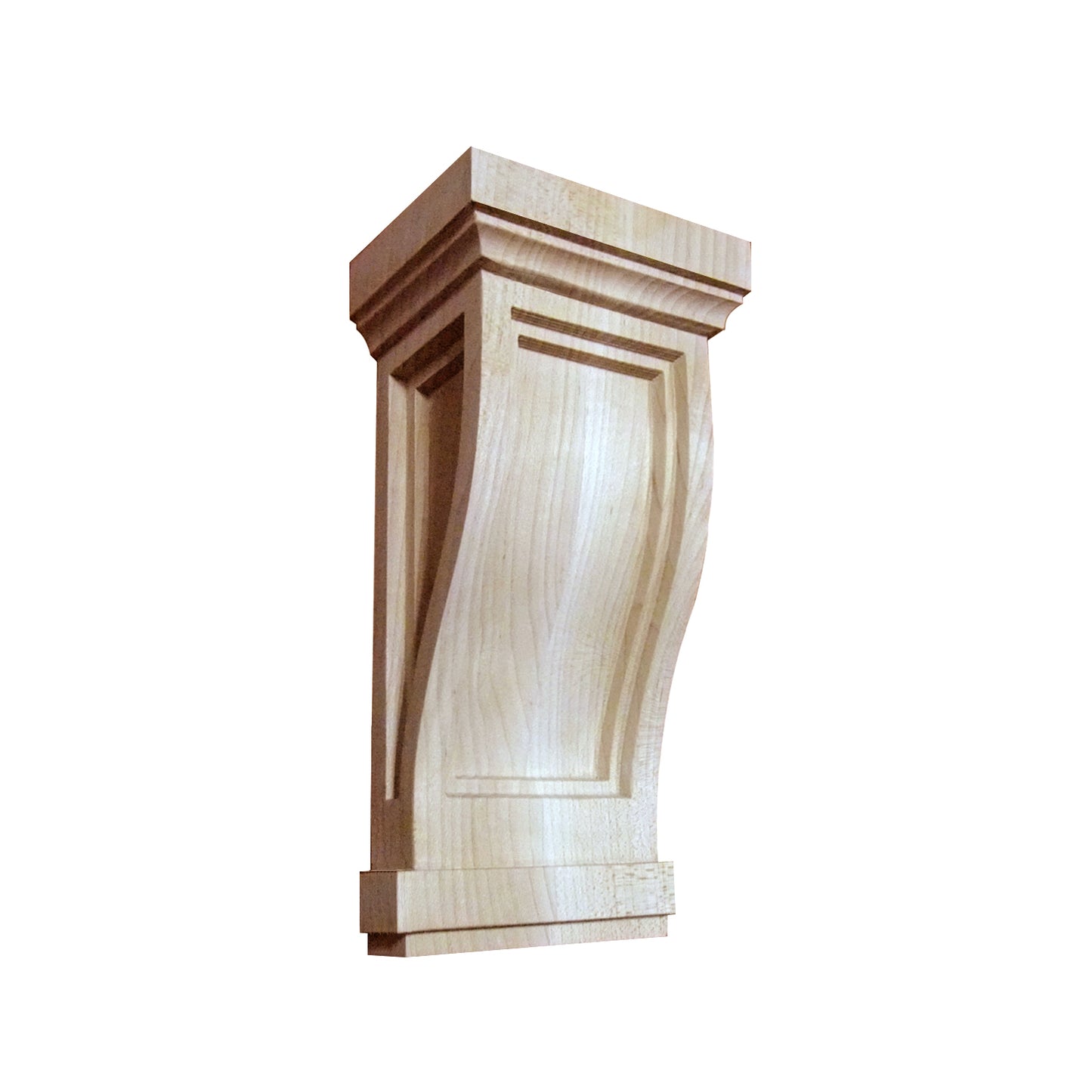 PAIR of Wood Carved Recessed Mission Corbels, Available in 7" & 10" High
