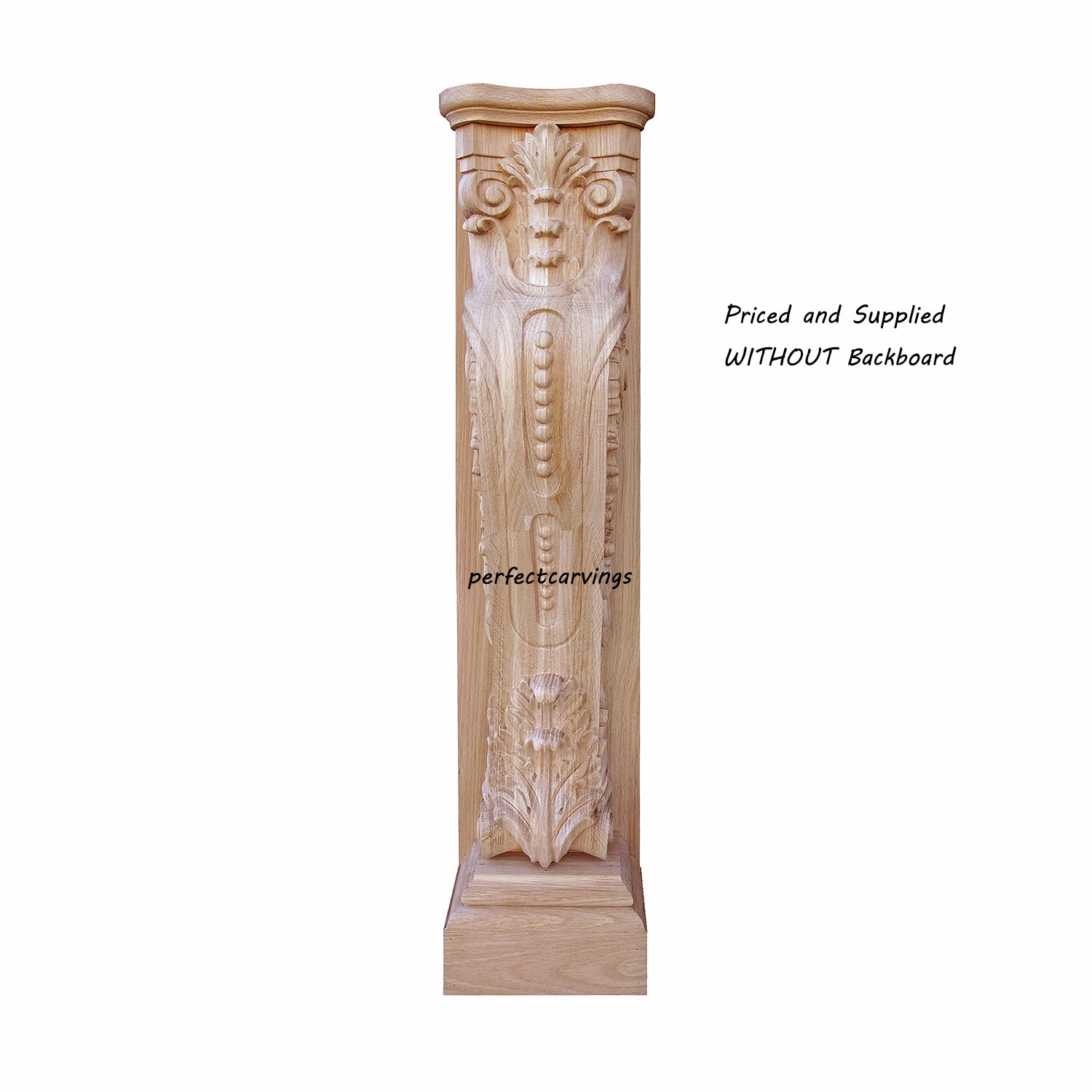 PAIR of ISP-08 Artistic Floral Leaf & Beads Carved 36