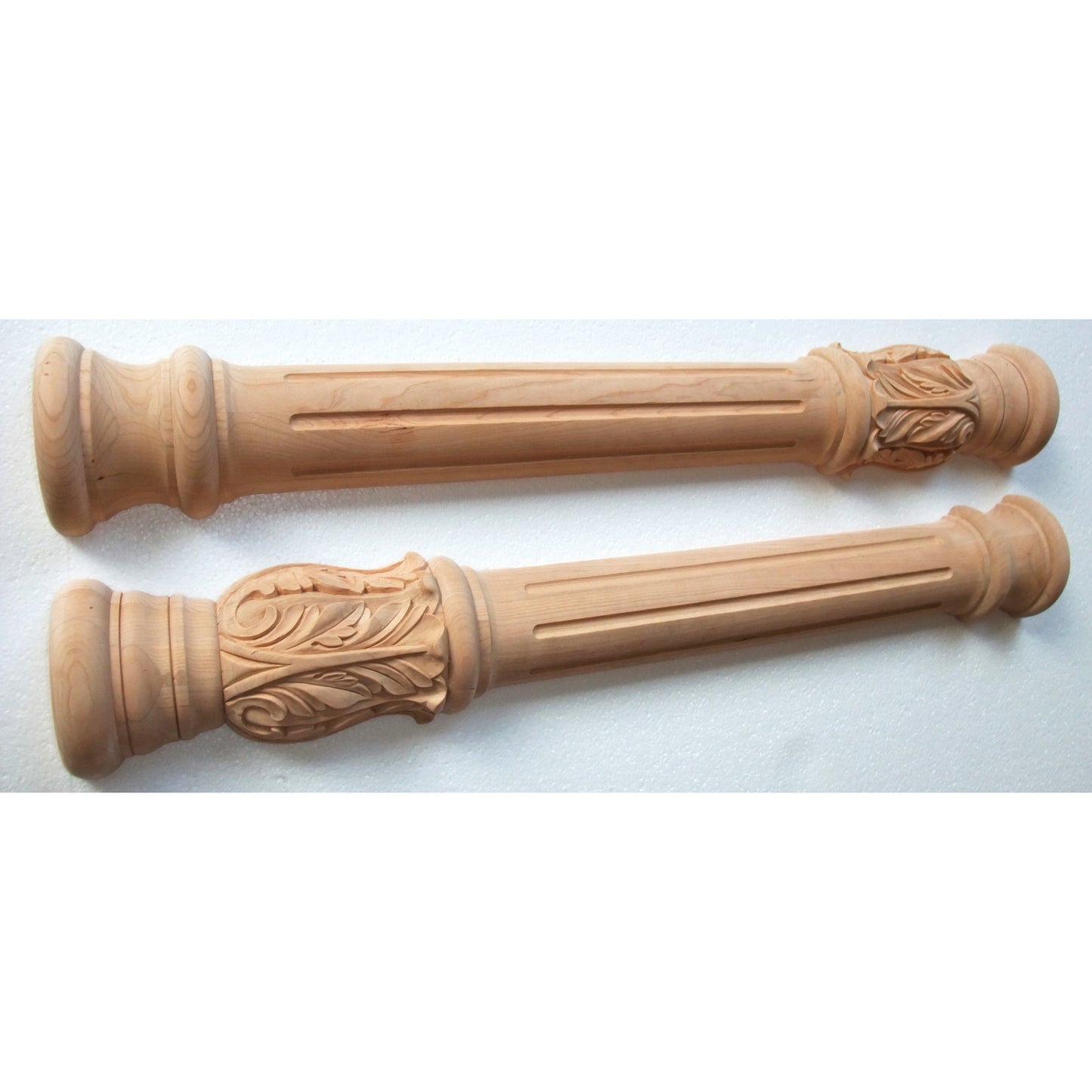 CLM-25 Acanthus Carved 34-1/2"H Fluted Half & Full-round Wood Columns