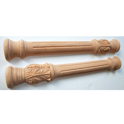 CLM-25 Acanthus Carved 34-1/2"H Fluted Half & Full-round Wood Columns
