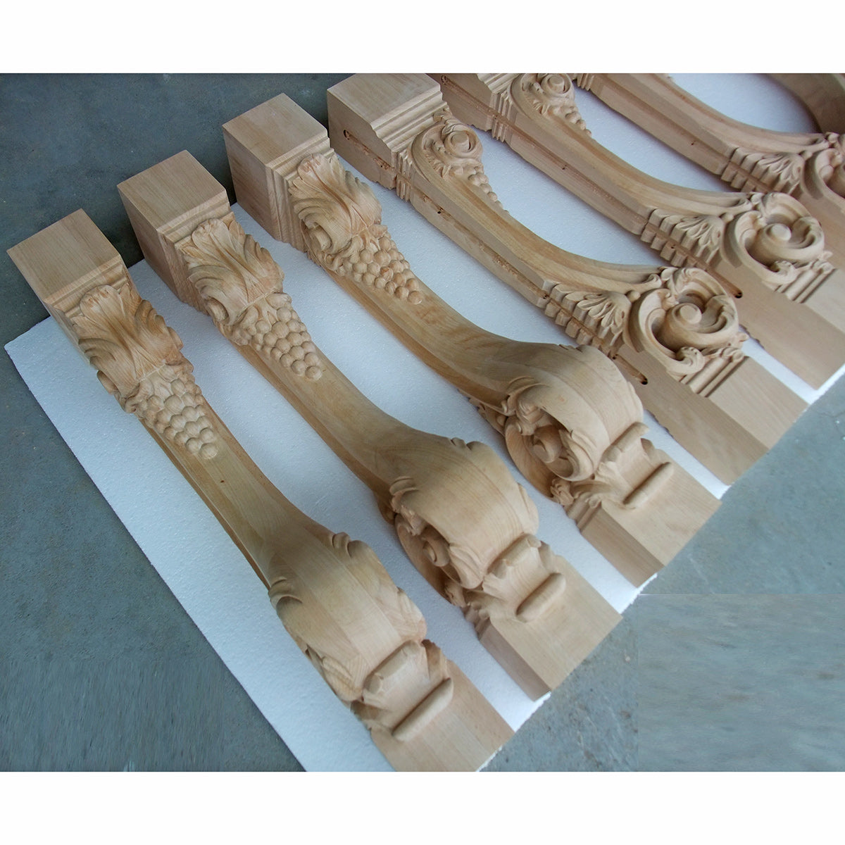 PAIR of ISP-01 Grape & Scroll Carved 36