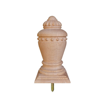 Colonial Stair Newel Post 7-1/8"H Square Bottom Wood Finial, Single
